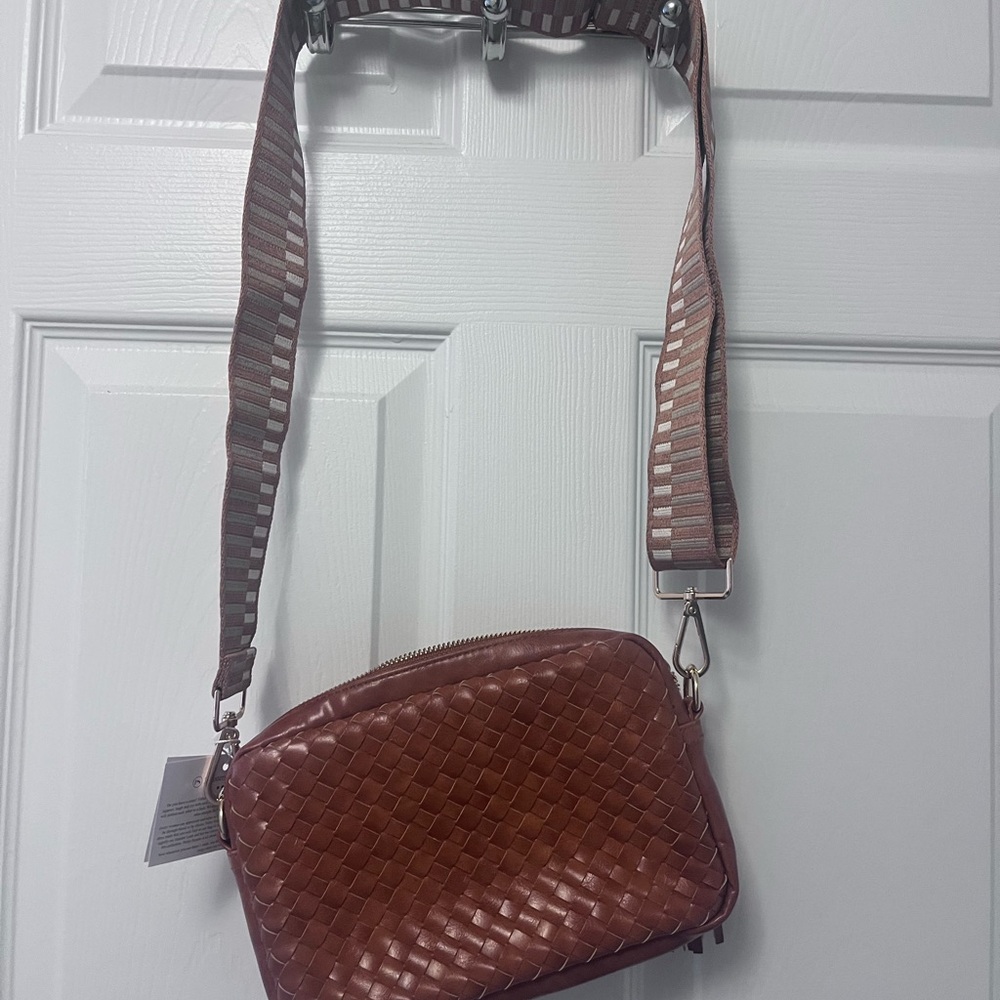 The Woven Willow Camera Crossbody Bag in Brown - Picture 7 of 11